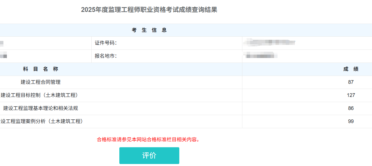 2025年度监理工程师职业资格考试成绩已公布