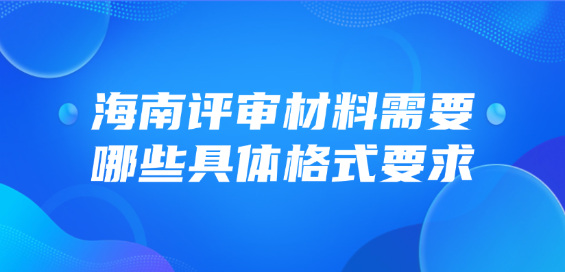 海南省评审材料需要哪些具体格式要求？